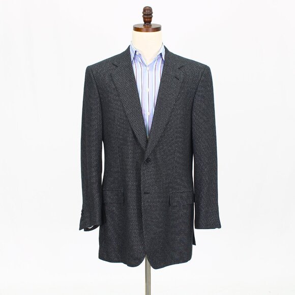 Brioni 44L Gray Solid 2-Button Sport Coat Blazer Jacket T573